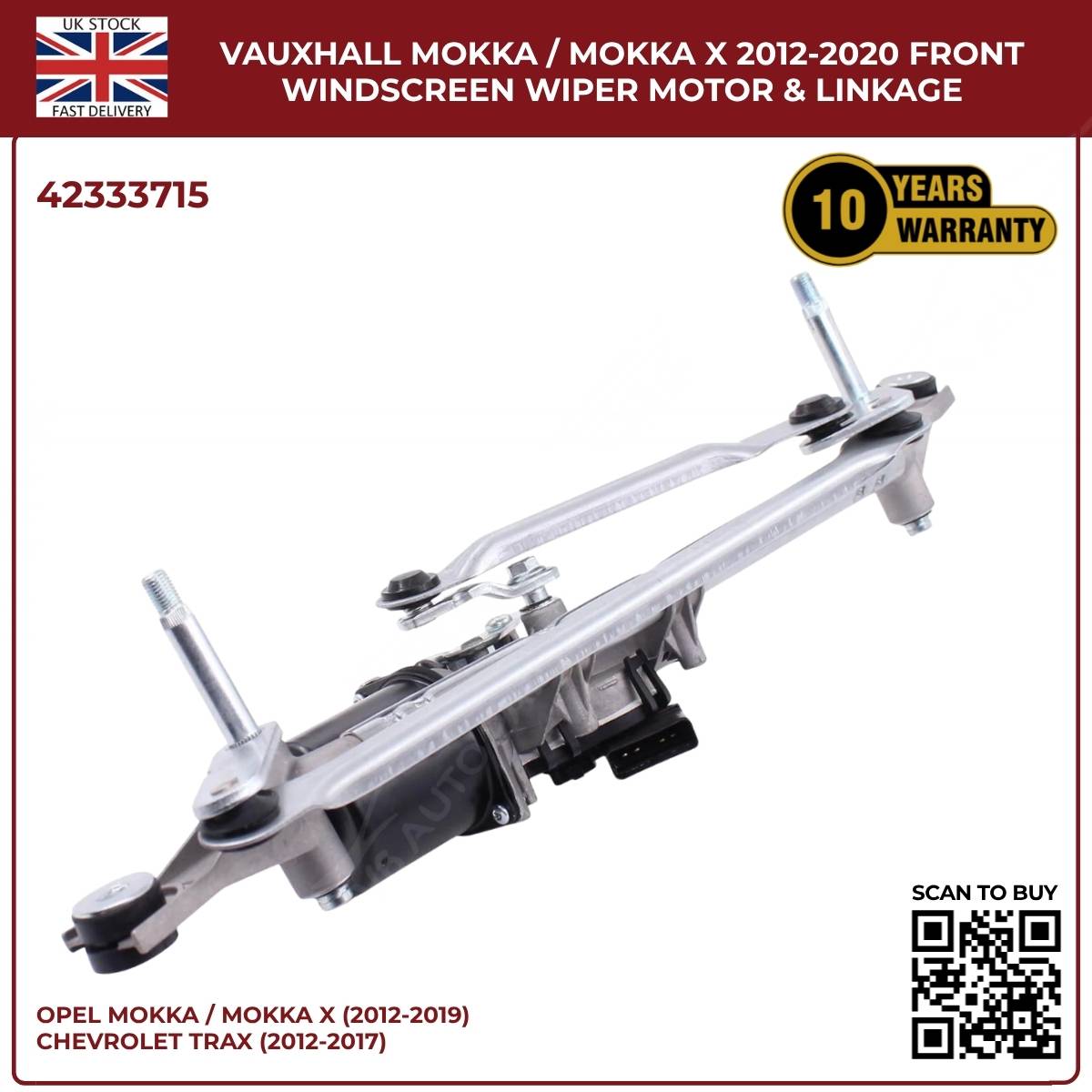 Front Windscreen Wiper Linkage & Motor For Opel Mokka / Mokka X 2013 - 2019 RHD