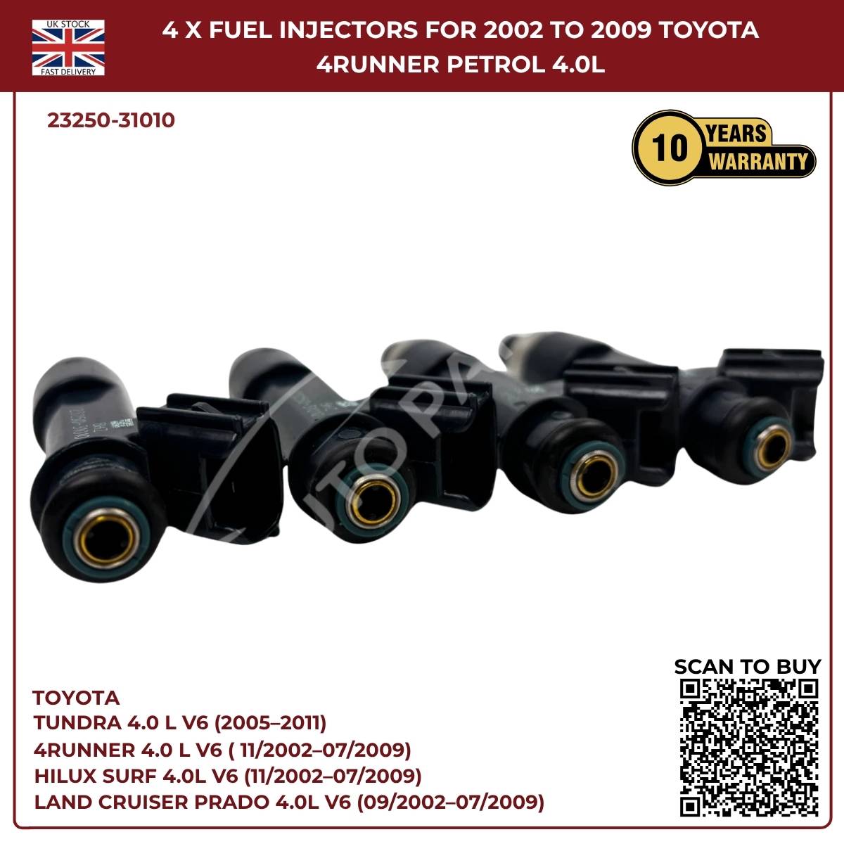 4x23250-31010 Neue Einspritzdüsen für 2005 bis 2015 Toyota Tacoma 4.0L RWD Benzin Pickup V6