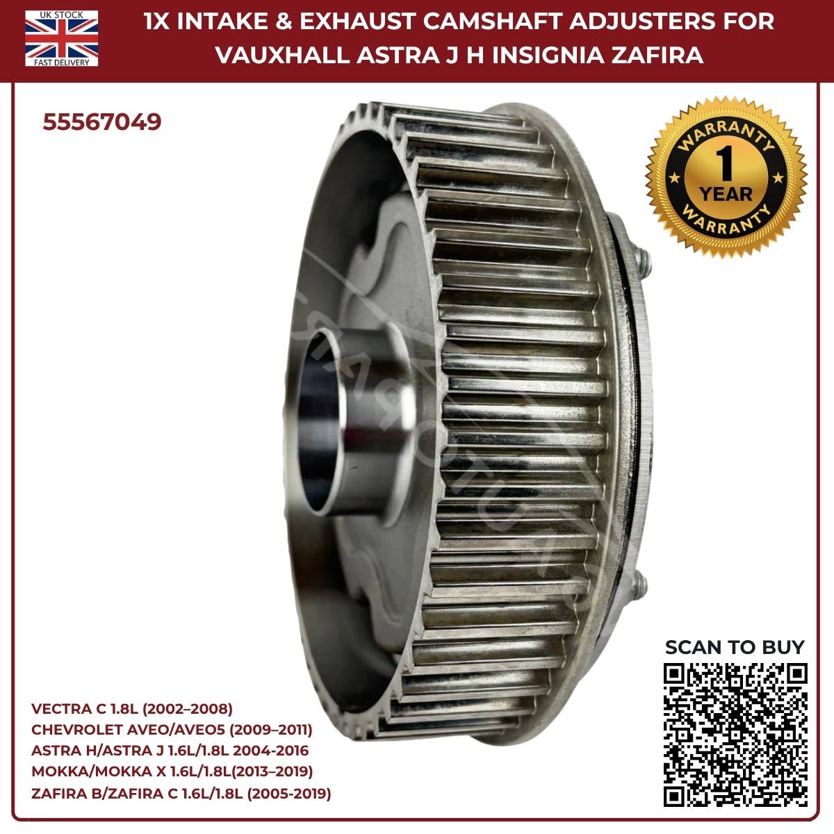 Camshaft Gear & Timing Adjuster 55567049 for Vauxhall Vectra C 1.8 (2002–2008)