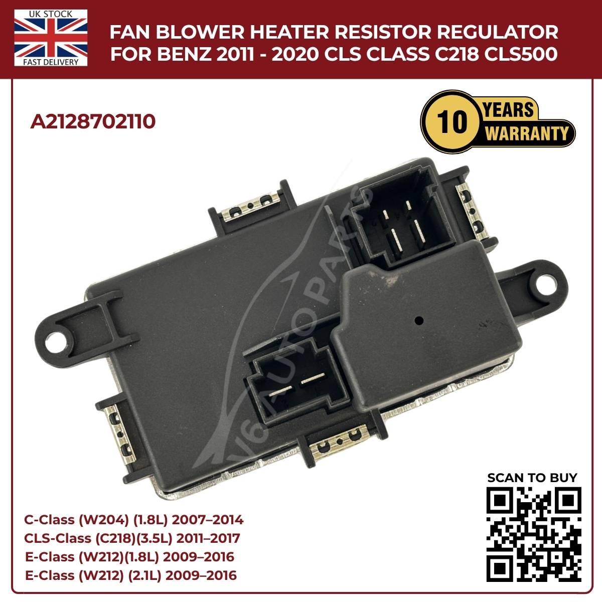 Mercedes-Benz Fan Blower Heater Regulator A2128702110 | Fits CLS-Class C218/W218 (2011–2020)