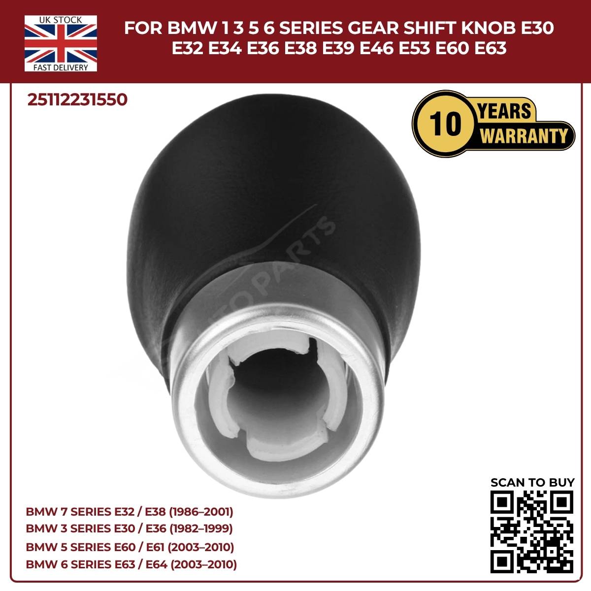 Black 5 Speed Gear Shift Knob – BMW 1 3 5 6 Series E30‑E39