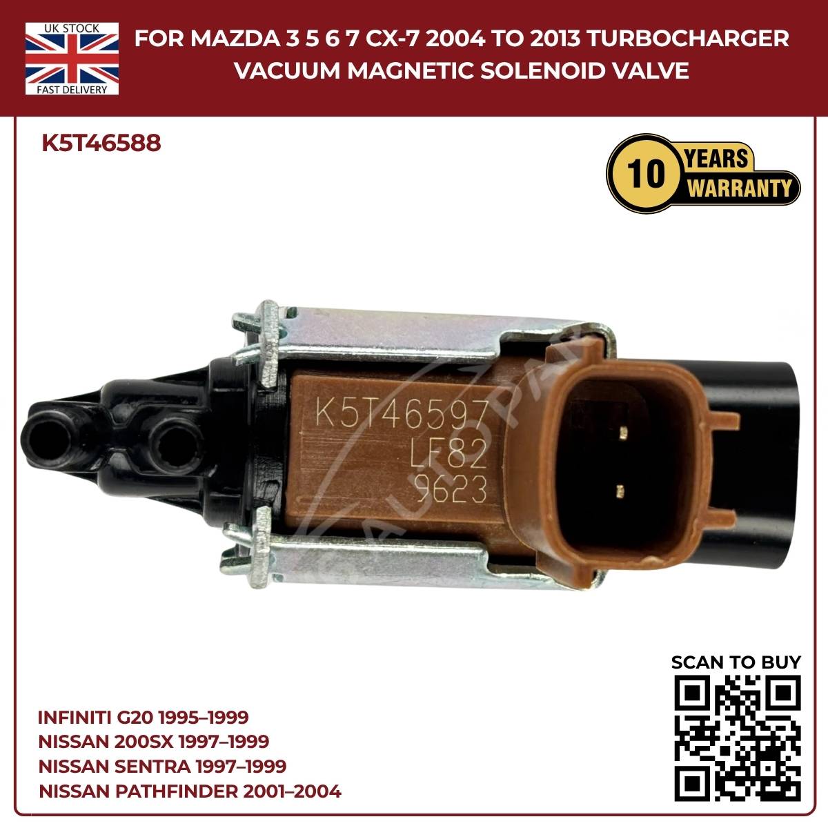 Mazda 3 5 6 7 CX-7 (2004–2013) Intake Turbocharger Vacuum Solenoid Valve – OEM Replacement