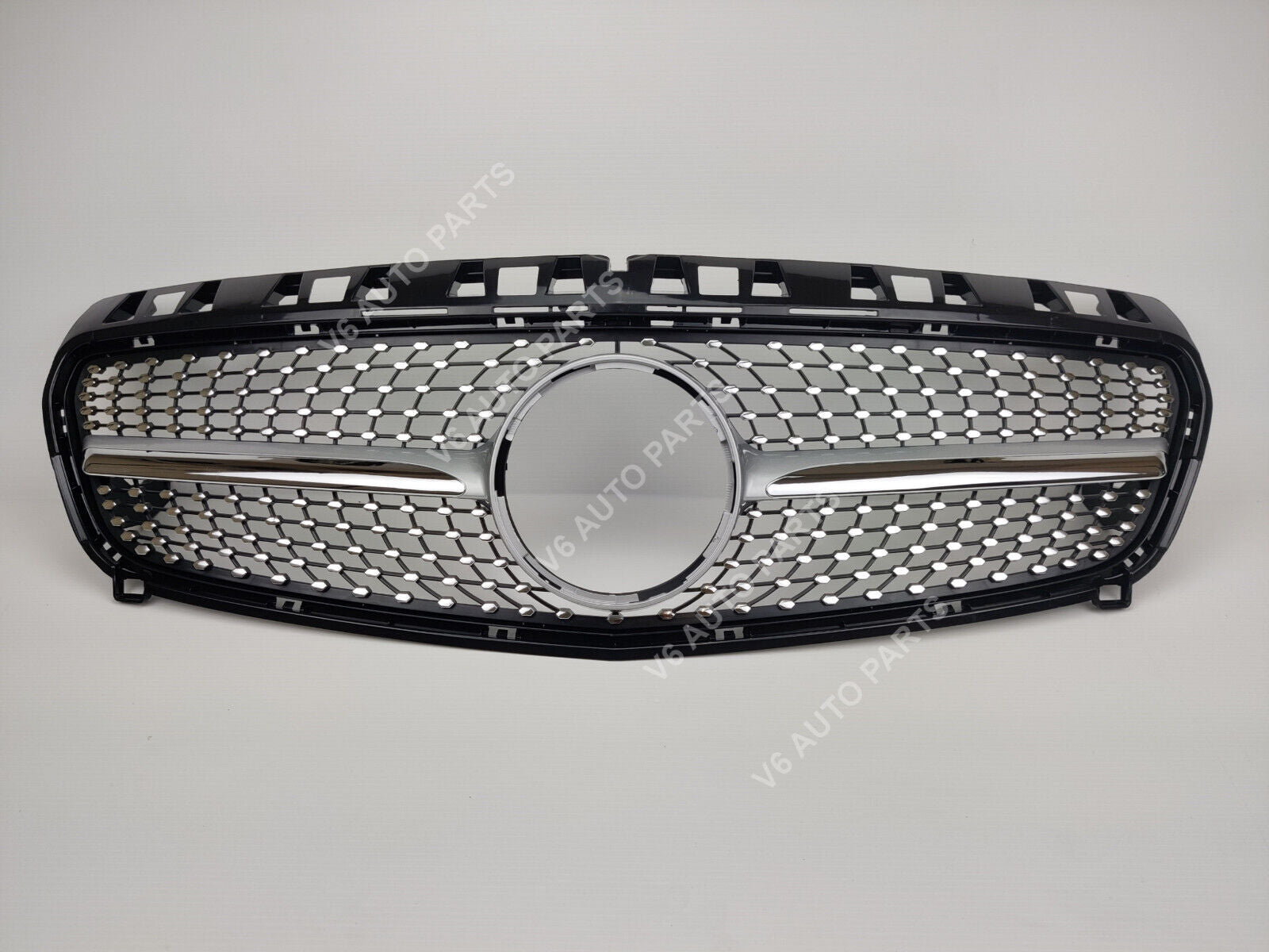 Front chrome grille for Mercedes A45 W176 Sport, resembling Mercedes Benz S Class design.