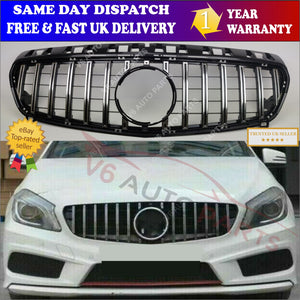 Detailed shot of Mercedes C Class W176 Front Radiator Grille and bumper.