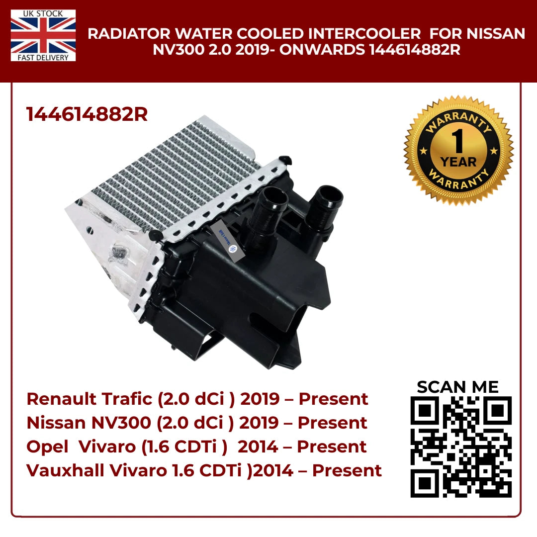 Radiator Water‑Cooled Intercooler — Fits Renault Trafic 2.0 dCi (2019‑On) | OEM 144614882R