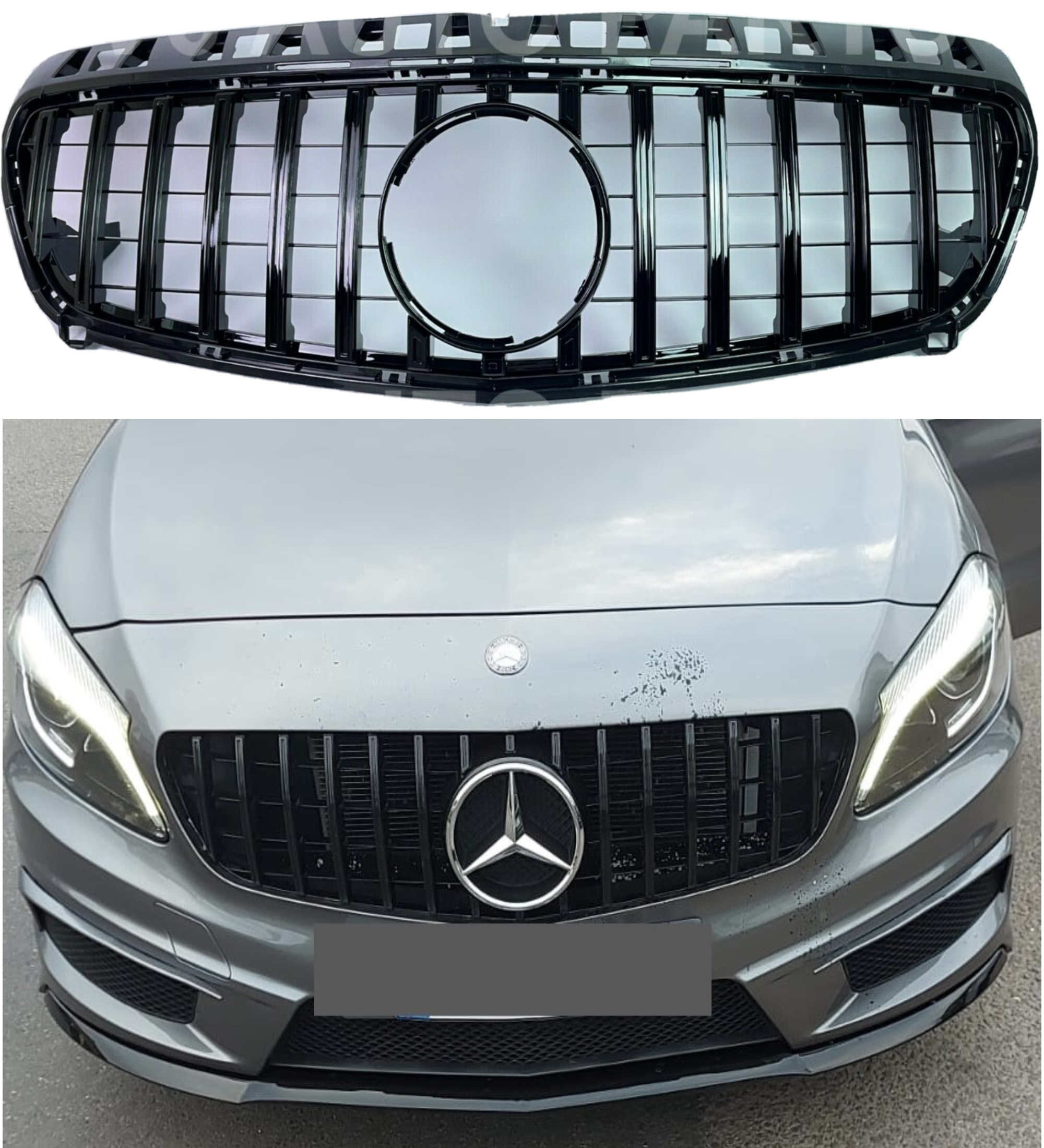 Mercedes Benz A Class A250 front grille in gloss black.