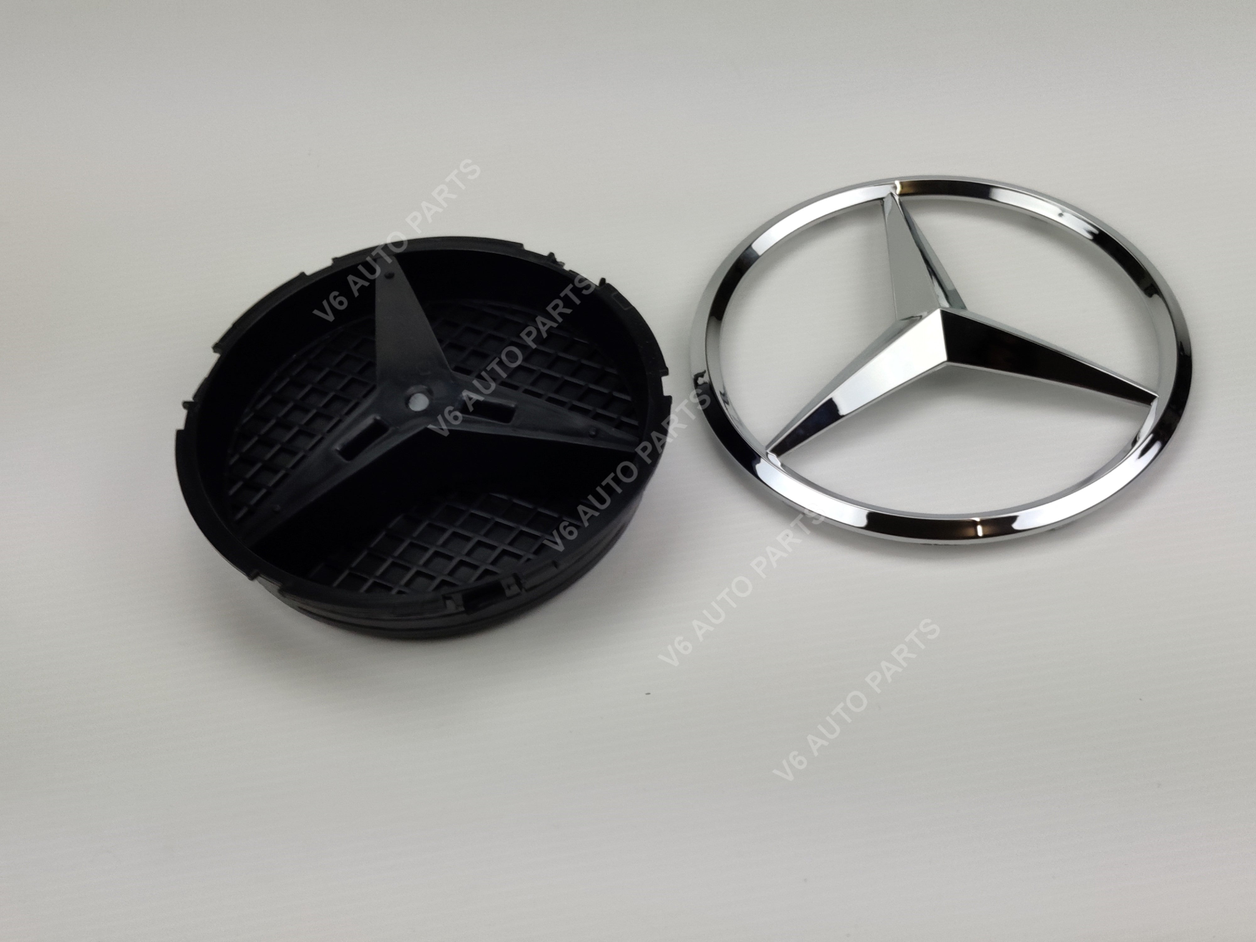 Mercedes emblem and wheel cover with E1-C front grille emblem for GLA-Class X156 2013-2018 chrome star badge base.