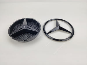 Mercedes Benz emblem and cover with E1-B Front Grille Black Centre Badge for various Class models.