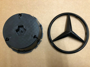 Emblem badge for 2016+ Benz E-Class W213 front grille, showcasing a lineup of luxurious Mercedes Benz S-Class cars.
