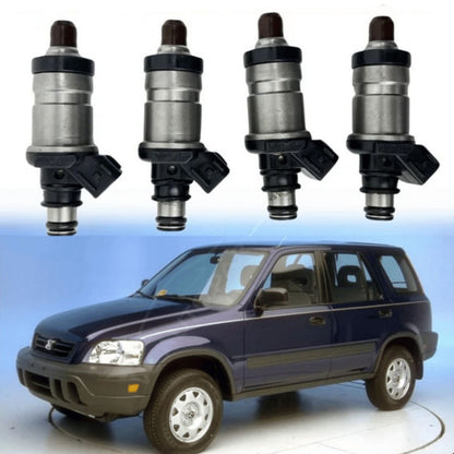 Image of four Honda CR-V 2.0L fuel injectors, OEM 06164-P2J-000