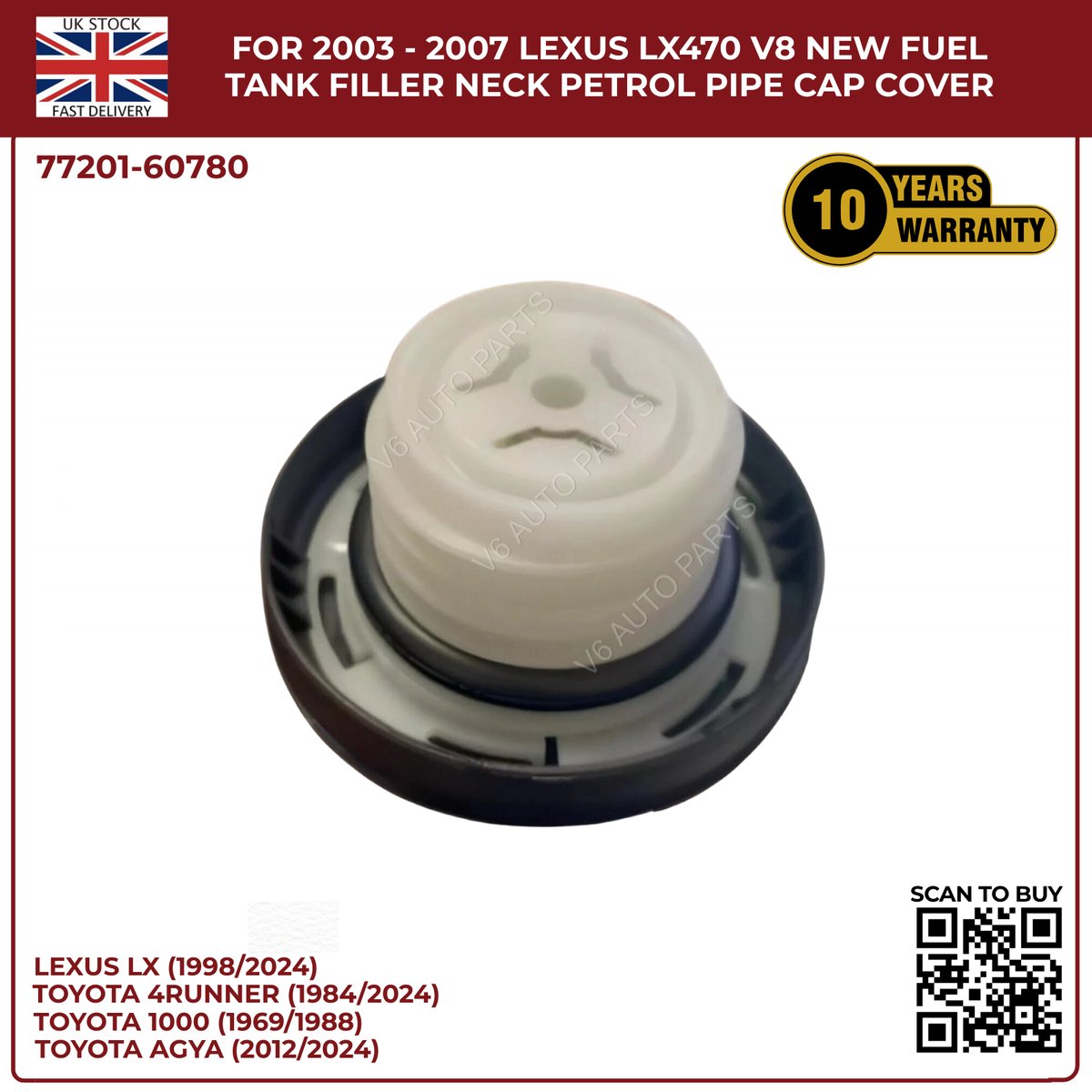 For 2003 - 2007 LEXUS Lx470 V8 New Fuel Tank Filler Neck Petrol Pipe Cap Cover