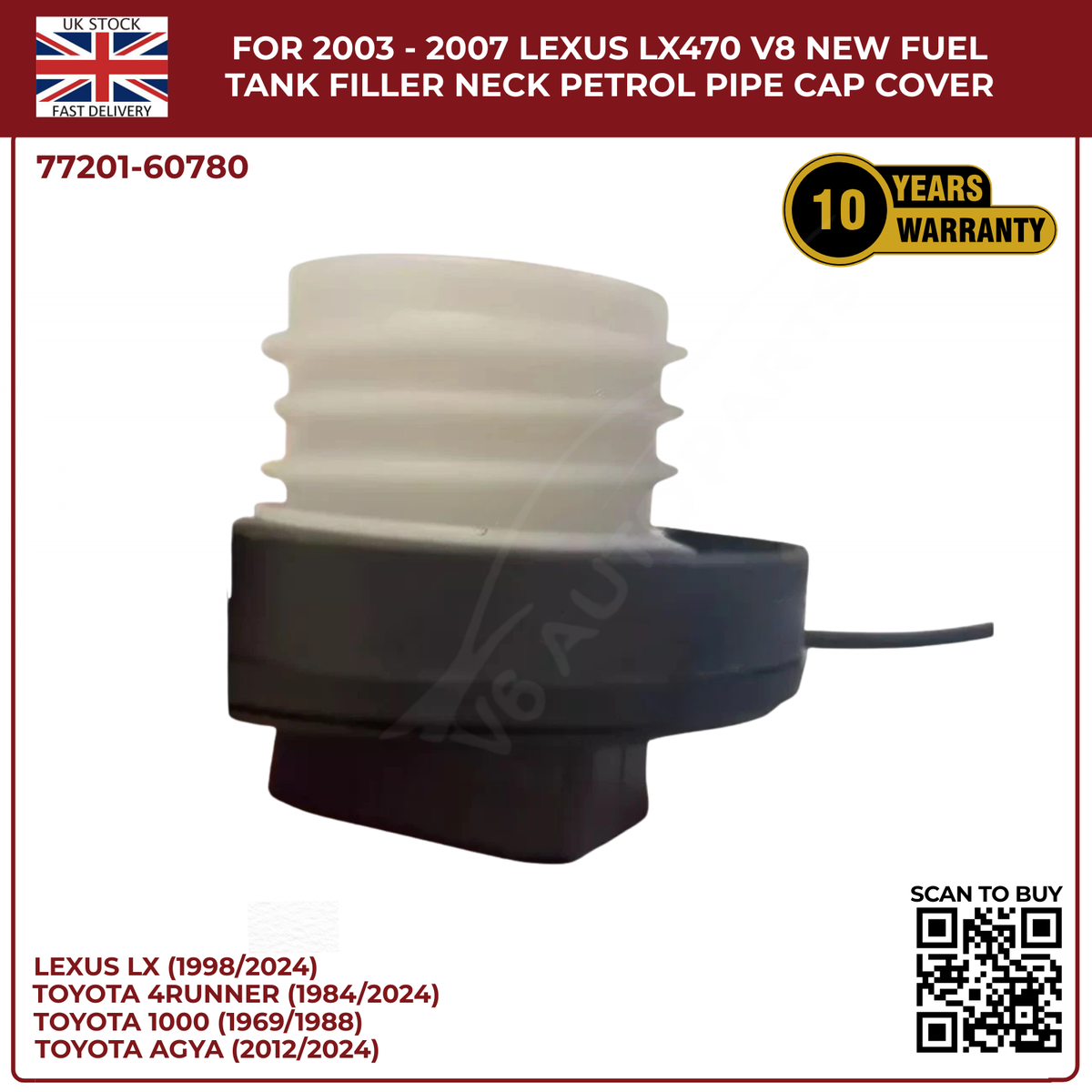 For 2003 - 2007 LEXUS Lx470 V8 New Fuel Tank Filler Neck Petrol Pipe Cap Cover