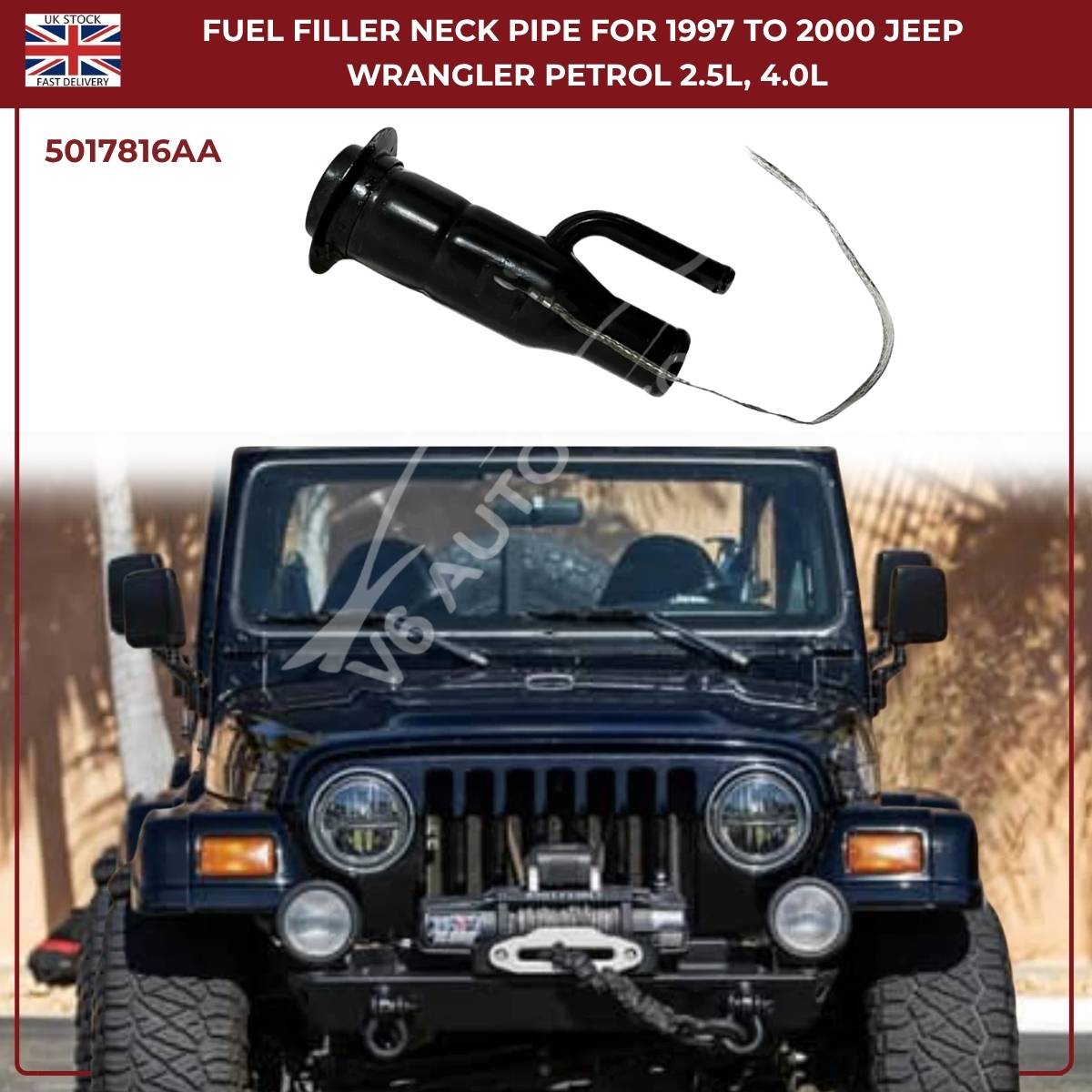 Fuel Tank Filler Neck Pipe 5017816AA – Fits Jeep Wrangler 1997–2000 2.5L & 4.0L Petrol (Mk2)
