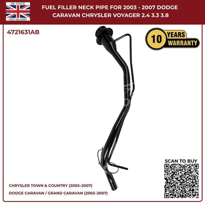Fuel Filler Neck Pipe – Dodge Caravan & Chrysler Voyager (2003–2007) | OEM Ref 4721631AB