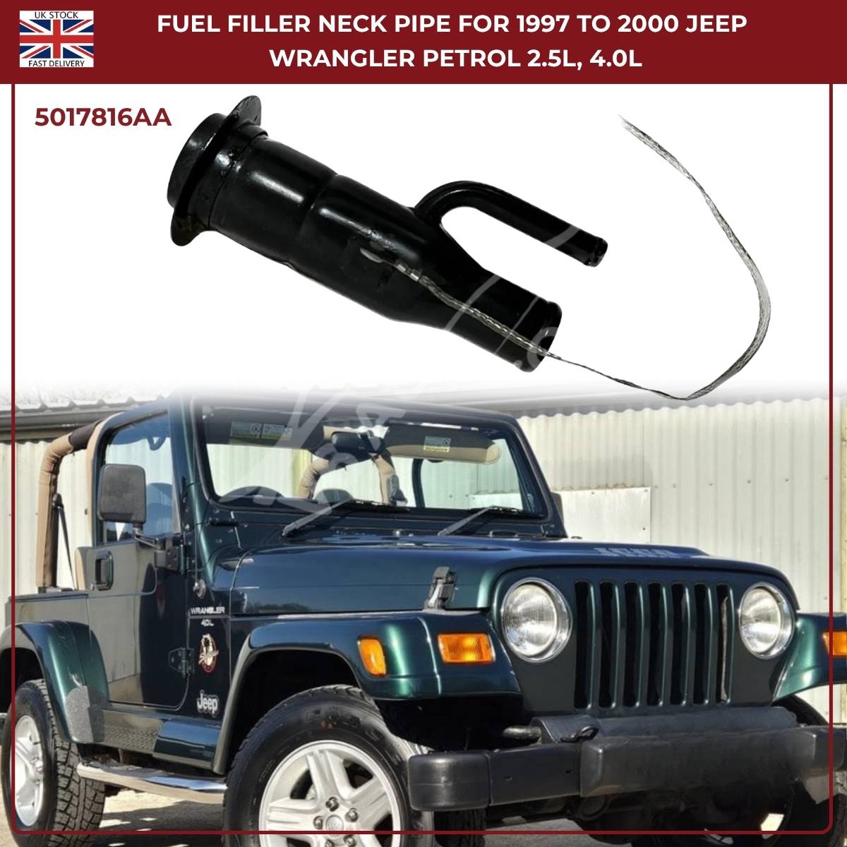 Fuel Tank Filler Neck Pipe 5017816AA – Fits Jeep Wrangler 1997–2000 2.5L & 4.0L Petrol (Mk2)