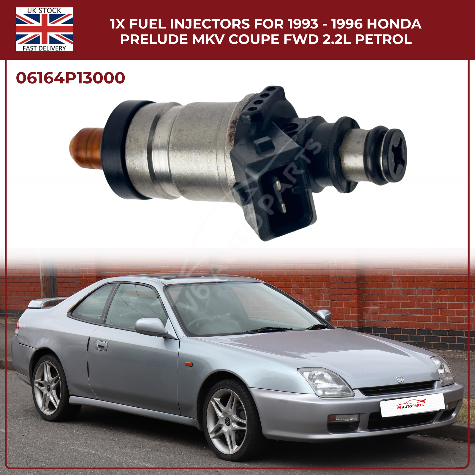 1 x Fuel Injectors For 1993 - 1996 Honda Prelude MKV Coupe FWD 2.2L Petrol