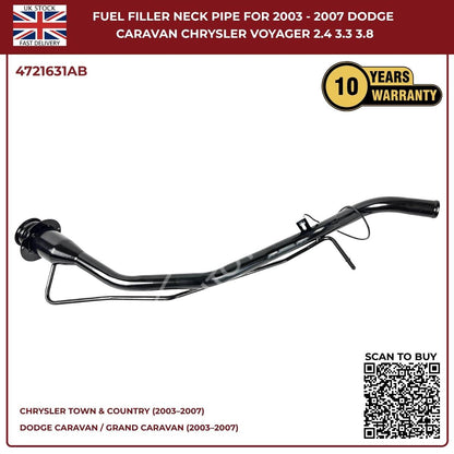 Fuel Filler Neck Pipe – Dodge Caravan & Chrysler Voyager (2003–2007) | OEM Ref 4721631AB