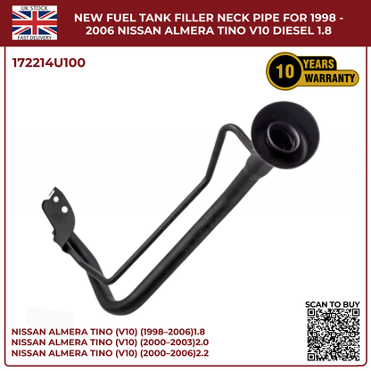 Image of 17221-4U100 fuel filler pipe for Nissan Almera Tino petrol and diesel models