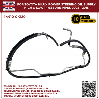 Toyota Hilux Power Steering Oil Supply & Return Pipes (High & Low Pressure) 2005–2015 | Diesel Models