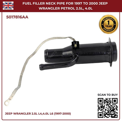Fuel Tank Filler Neck Pipe 5017816AA – Fits Jeep Wrangler 1997–2000 2.5L & 4.0L Petrol (Mk2)