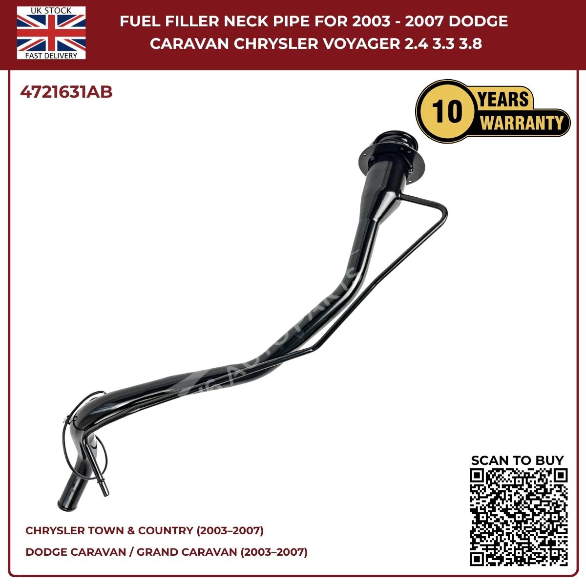 Fuel Filler Neck Pipe – Dodge Caravan & Chrysler Voyager (2003–2007) | OEM Ref 4721631AB