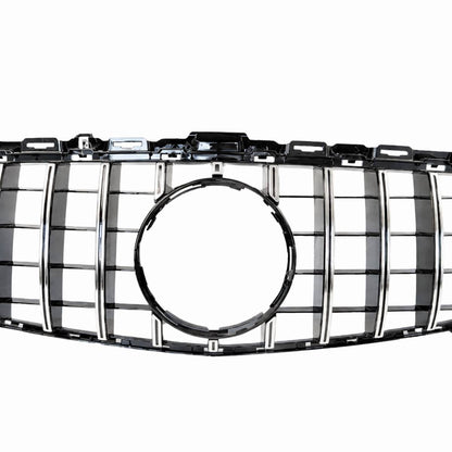Mercedes-Benz C-Class C205 GT Panamericana Front Radiator Grille (2015–2018, Chrome, No Camera Hole)