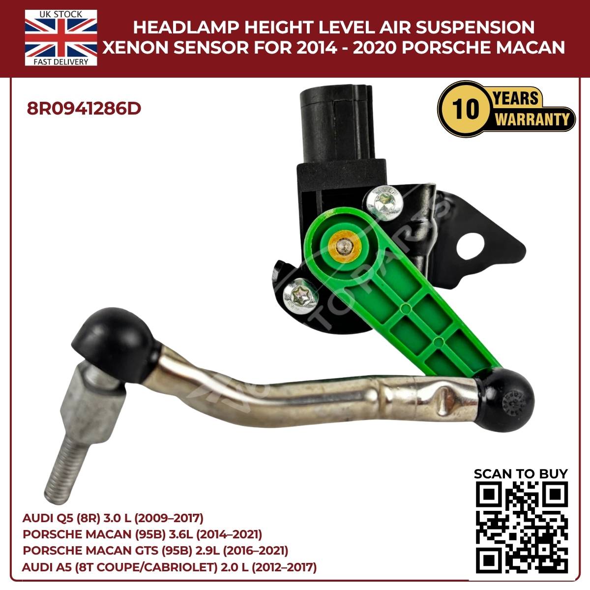 Front Right Suspension Height Level Sensor for Audi Q5 8R 8RB (2008–2017) SUV – OEM Replacement