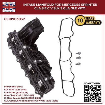 Intake Manifold OEM 6510903037 – Mercedes Sprinter, CLA, S-Class, E-Class, C-Class, Vito, SL, GLA, GLE
