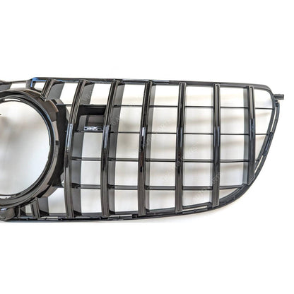 Front Bumper Gloss Black GT Grille – Mercedes GLS-Class X166 (2016–2019 AMG Distronic Style)