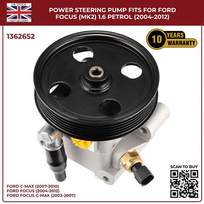Power Steering Pump – Fits Ford Focus Mk2 1.6 Petrol (2004–2012) | OEM 4M513A696AD