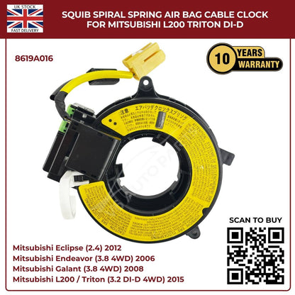 Squib Spiral Spring Airbag Clock Cable for Mitsubishi L200 Triton DI-D