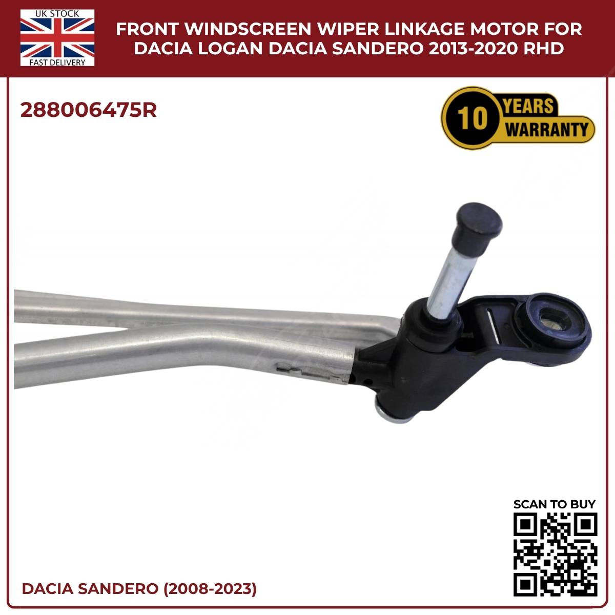 Front Windscreen Wiper Linkage + Motor – Dacia Sandero / Logan (2013–2020) – OE Quality Replacement
