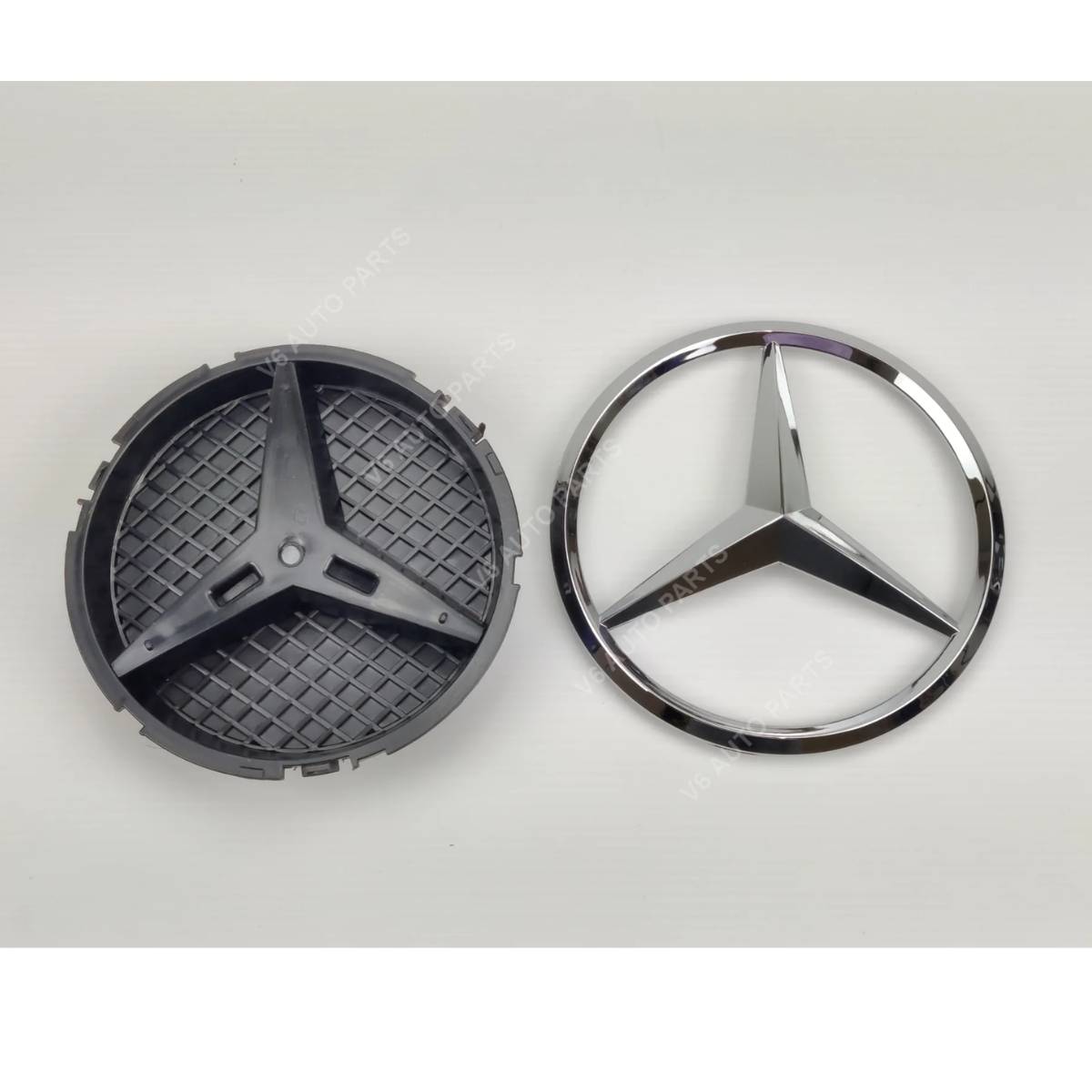 For Mercedes Front Grille Chrome Star Emblem Badge – C‑Class, CLA, SLK, R, M, E‑Class