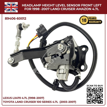 Headlamp Height Level Sensor – Front Left (89406‑60012) | Toyota Land Cruiser Amazon 4.7L (1998–2007)