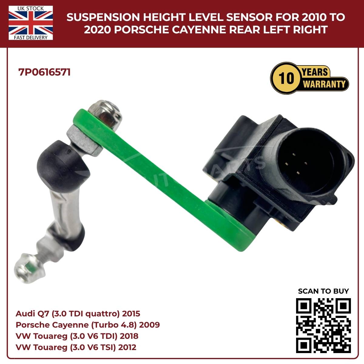 Suspension Height Level Sensor – Rear Left/Right | Porsche Cayenne (2010–2020)
