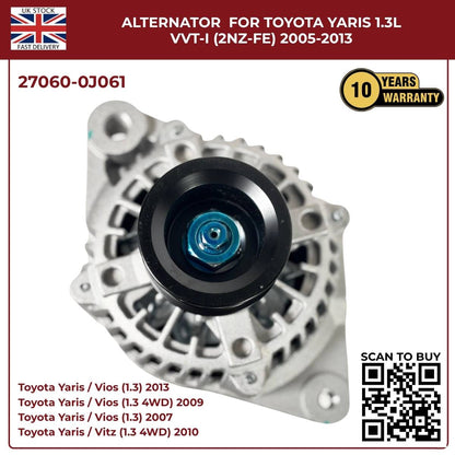 Alternator 27060-0J061 – Toyota Yaris/Vitz 1.3L VVT-i (2005–2014)