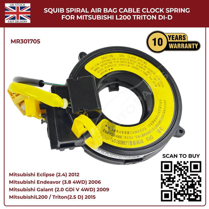 Squib Spiral Airbag Cable Clock Spring For Mitsubishi L200 Triton DI‑D (2008–2014)
