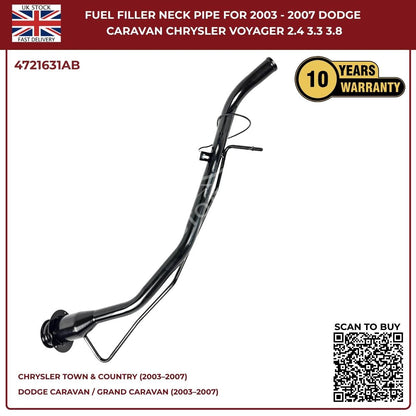 Fuel Filler Neck Pipe – Dodge Caravan & Chrysler Voyager (2003–2007) | OEM Ref 4721631AB