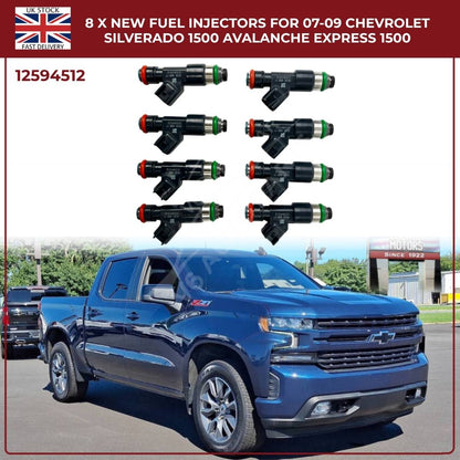Set of 8 Fuel Injectors 12594512 – Fits Chevy Silverado, Suburban & Tahoe (2007–2009)