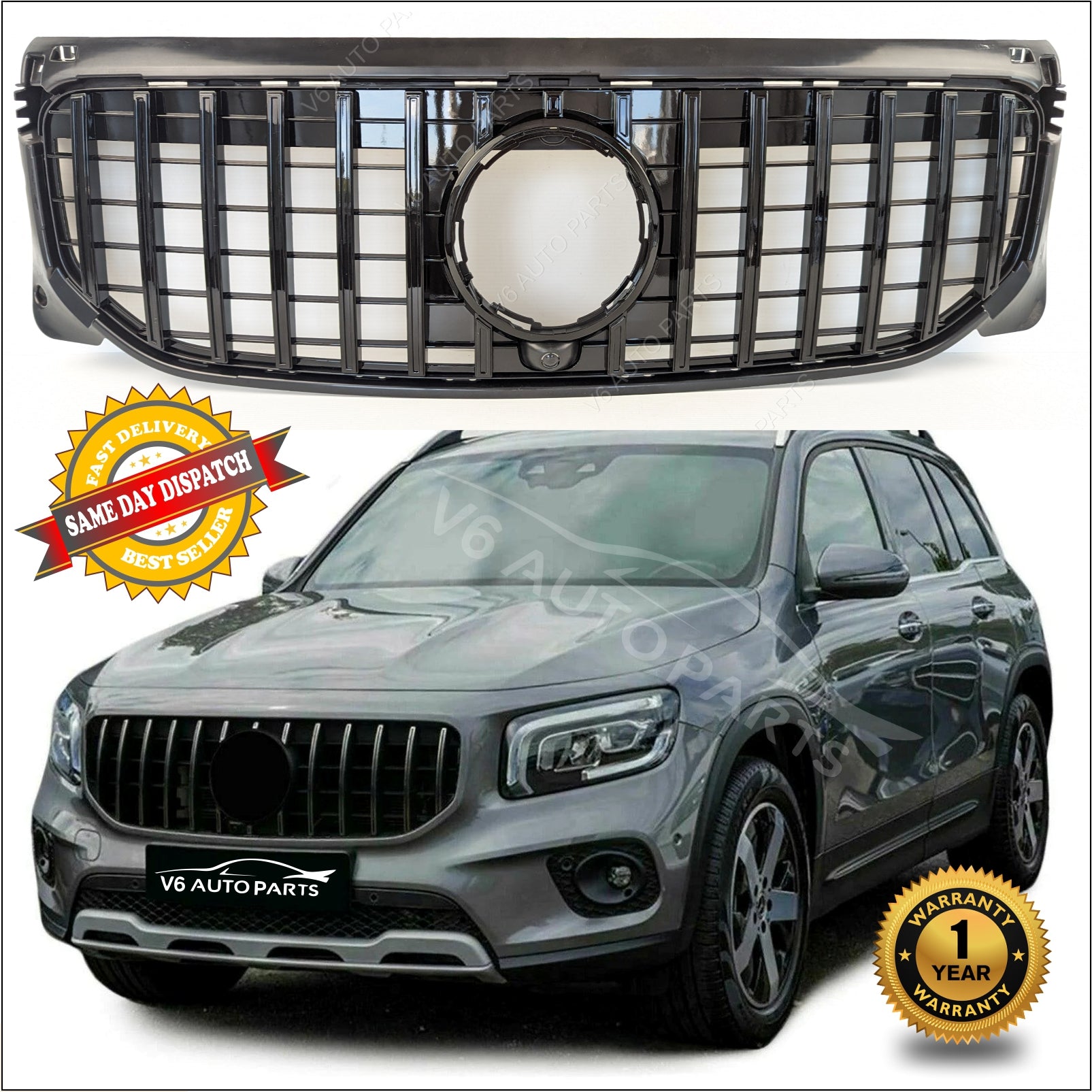 For Mercedes GLB-Class X247 GLB200 180d Front Radiator Black Grille 2019-2021 GT