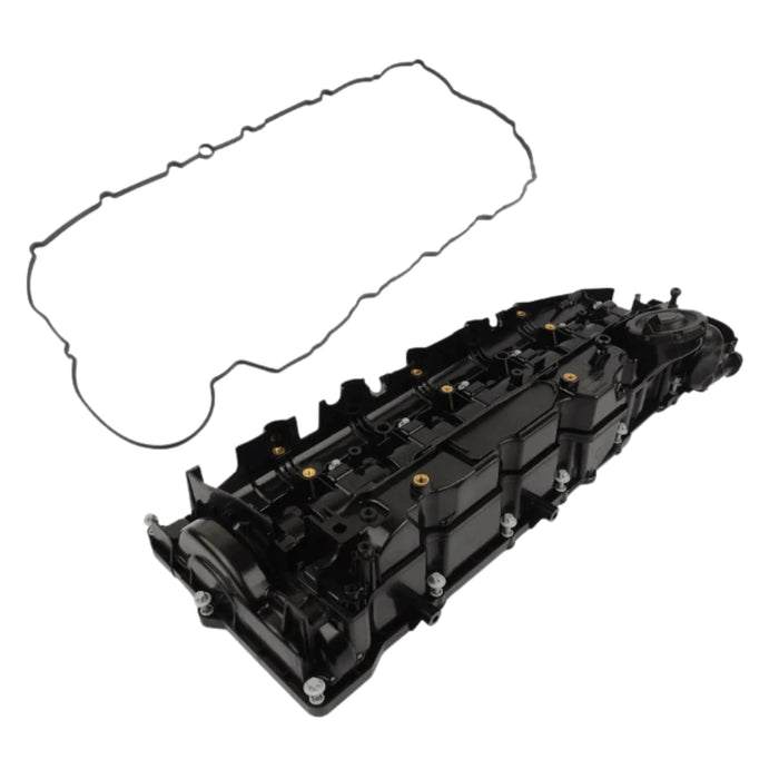 Image of BMW N57 diesel engine rocker cover with gasket kit product number 11128507607