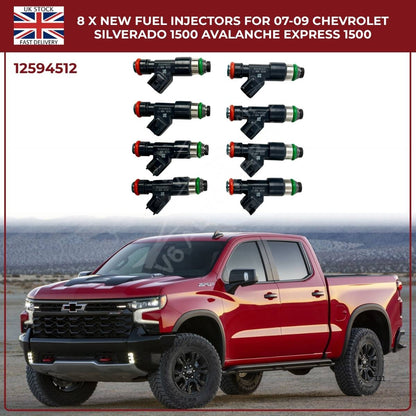 Set of 8 Fuel Injectors 12594512 – Fits Chevy Silverado, Suburban & Tahoe (2007–2009)