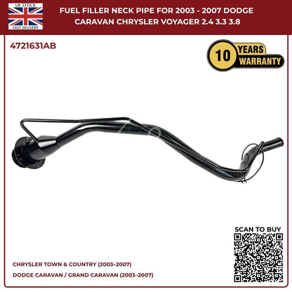 Fuel Filler Neck Pipe – Dodge Caravan & Chrysler Voyager (2003–2007) | OEM Ref 4721631AB