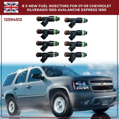 Set of 8 Fuel Injectors 12594512 – Fits Chevy Silverado, Suburban & Tahoe (2007–2009)