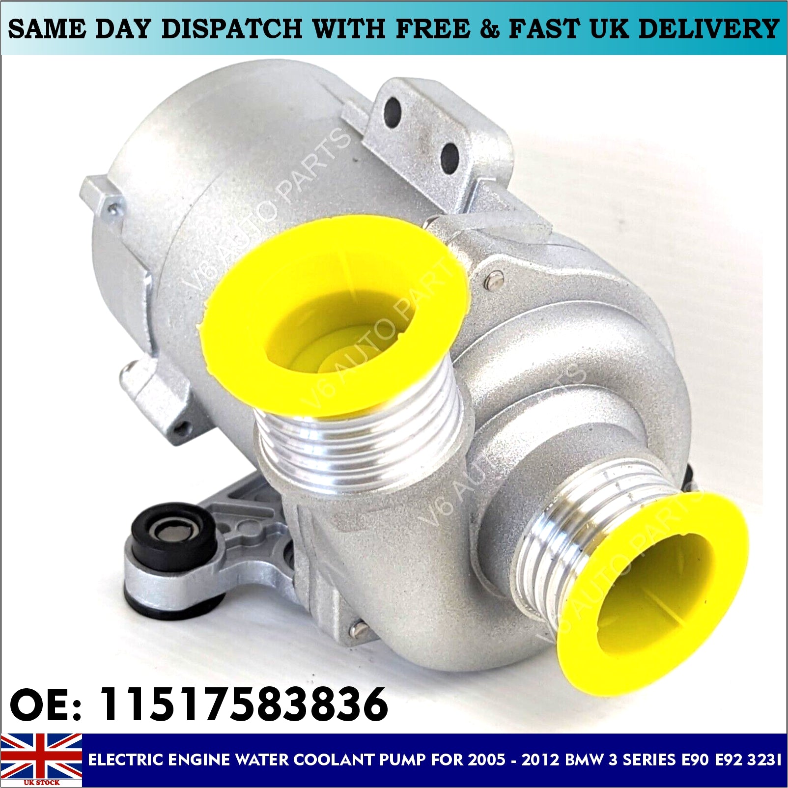 11517583836 	Engine Water Coolant Electric Pump For 2008 To 2015 BMW 7 (F01, F02, F03, F04)