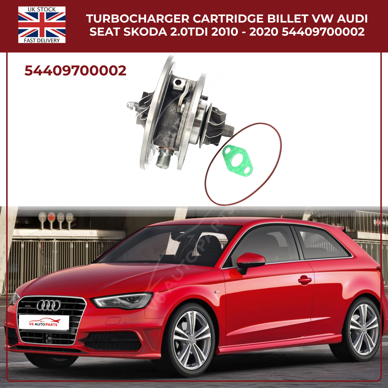 Turbocharger Cartridge Billet | Audi VW SEAT Skoda 2.0 TDI (2010–2020) | OEM 54409700002 Replacement