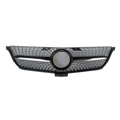 For Mercedes M‑Class X166 ML63 AMG Front Radiator Diamond Grille Black Chrome (2011–2016)