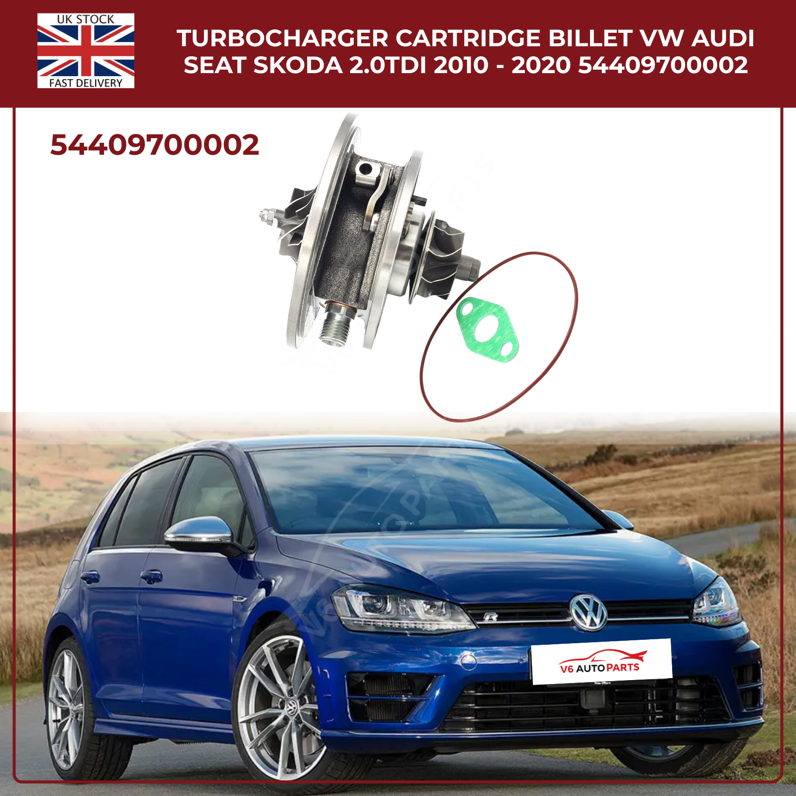 Turbocharger Cartridge Billet | Audi VW SEAT Skoda 2.0 TDI (2010–2020) | OEM 54409700002 Replacement