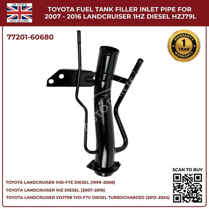 image of Toyota LandCruiser fuel tank filler neck replacement 77201-60680