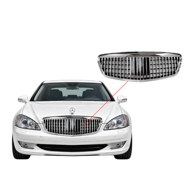 Mercedes S-Class W221 Front Bumper Grille – Chrome (2005–2009 S63 / S350CGI / Maybach AMG)